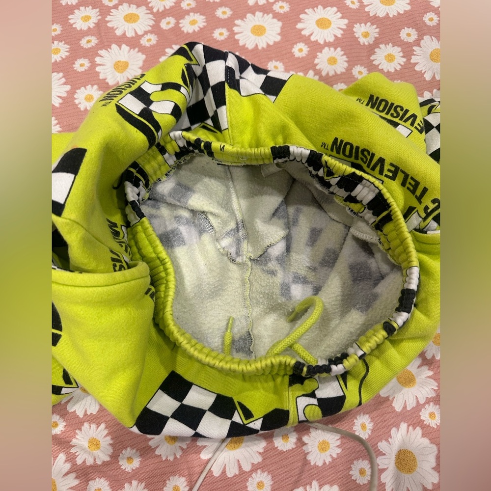 Dumbgood MTV Neon Green Checkered sweatpants - Picture 9 of 12